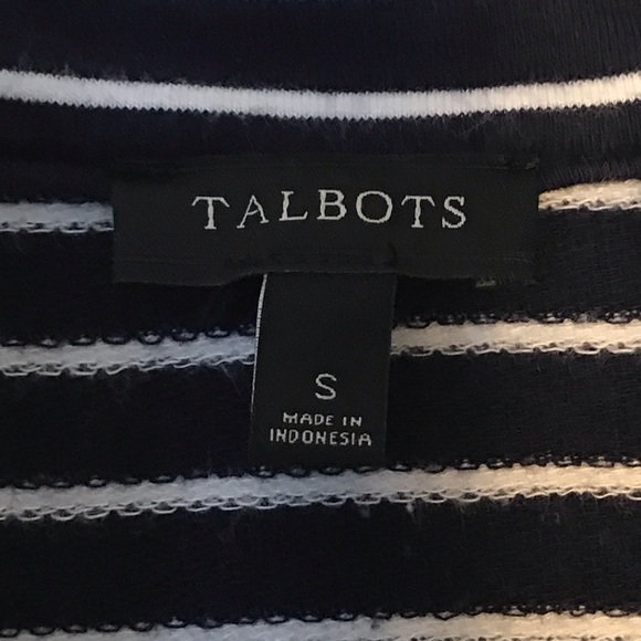 Talbots Navy and White Striped Tunic Top - Picture 2 of 7